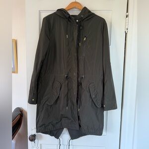 EUC Mackage Waterproof Hooded Anorak Jacket with Leather Trim size Medium